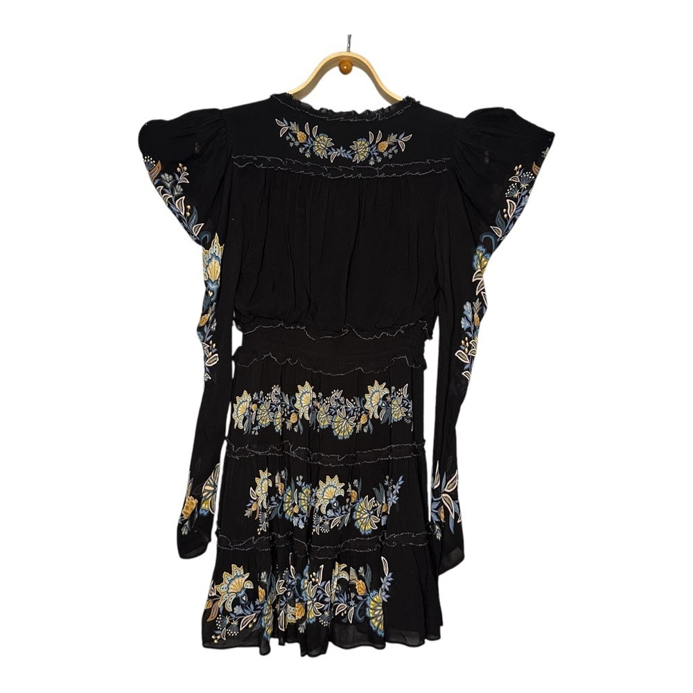 Farm Rio Floral-Embroidered Long-Sleeve Minidress. Sz: Small - Picture 7 of 12